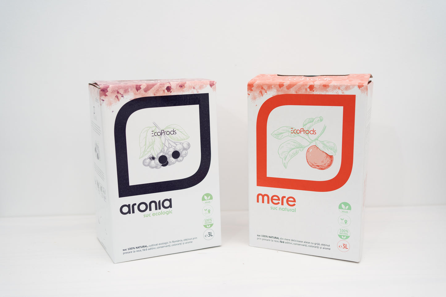 Pachet suc aronia ecologic și suc de mere - 2 cutii 6L