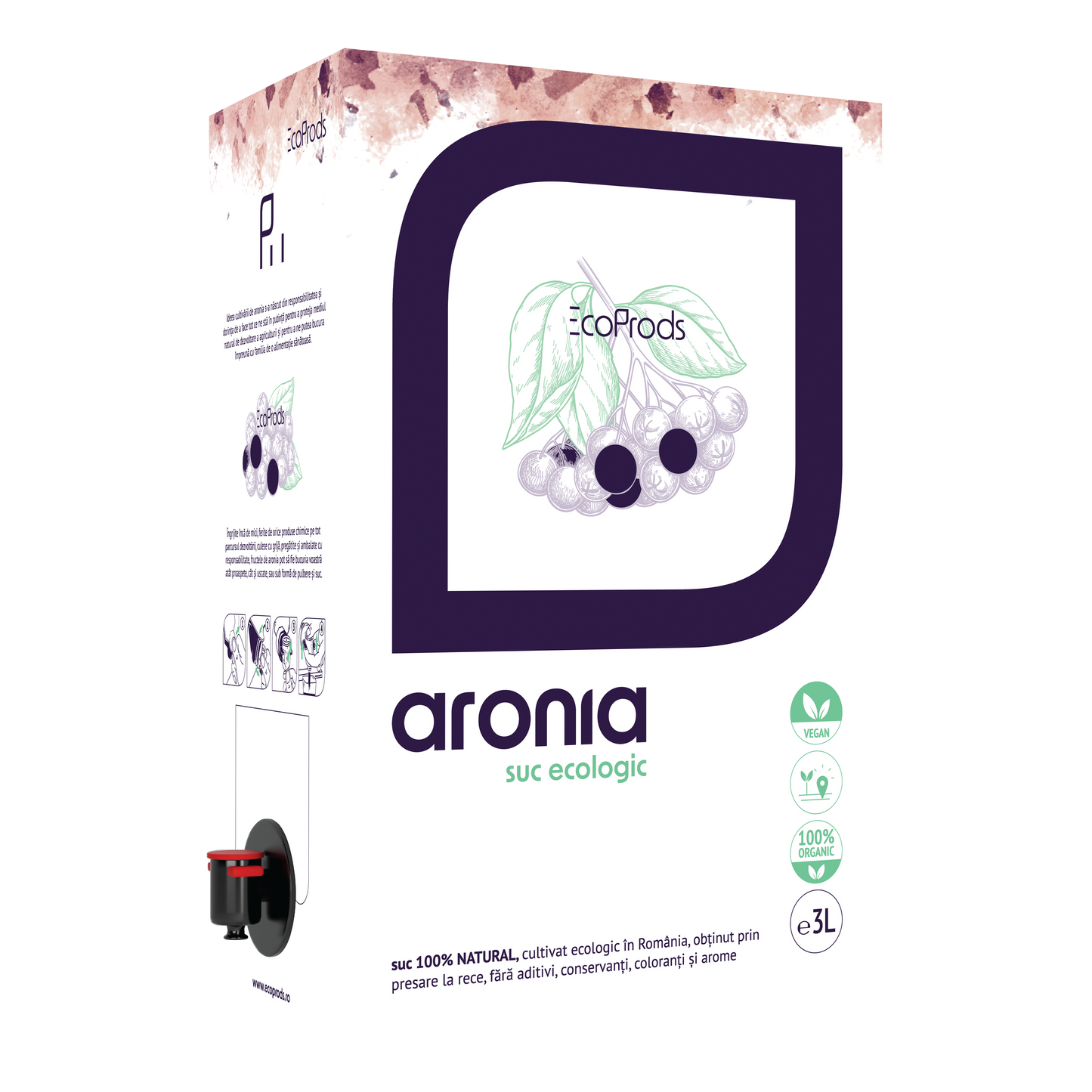 Suc de Aronia Ecologic – 1 cutie 3L